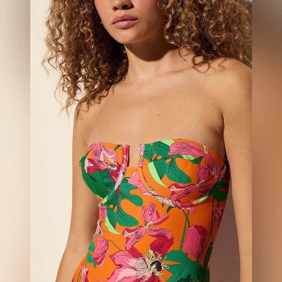 NEW with tags (NWT) Express Floral Balconette Body Contour One-piece Swimsuit - Picture 4 of 7
